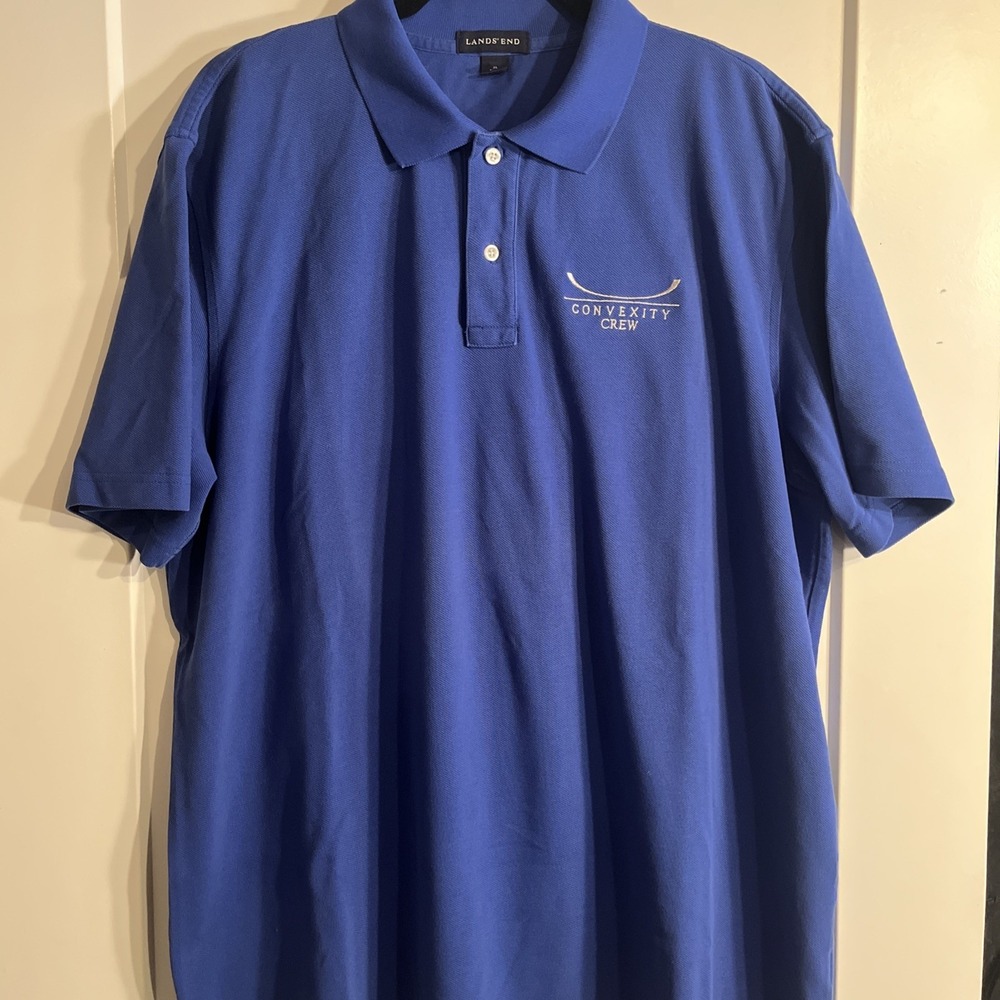 Lands' End Men's Custom Polo Golf Shirt Size XL Blue 'convexity crew'